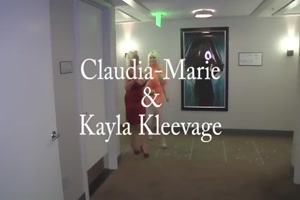 Kayla Kleevage joins Claudia-Marie in an interracial gangbang