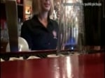 Hot barmaid gets laid in public