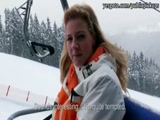 Sexy Eurobabe Nathaly Teges picked up on the ski hills and pounded