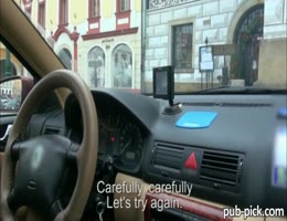 European cab driver Natali Blue banged with stranger for money