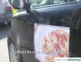 Super sexy pizza delivery girl makes erotic arrangements after bad service