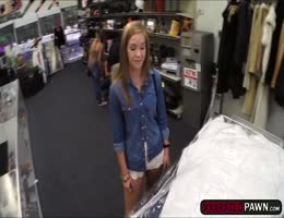 A blonde chick gives a fuck as revenge for being cheated