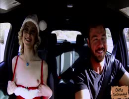 Sexy hitchhiker Haley Reed enjoy a heated fuck in the car