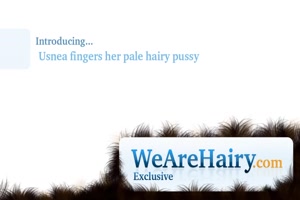 usnea fingers her pale hairy pussy